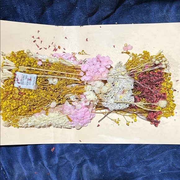 Other - Mixed Dried Flower Bouquet - Pink, White, Yellow